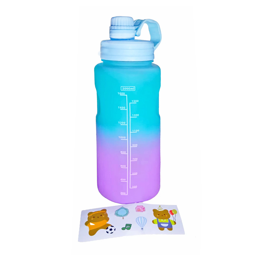 Botella De Agua Motivacional 3 En 1 + Stickers