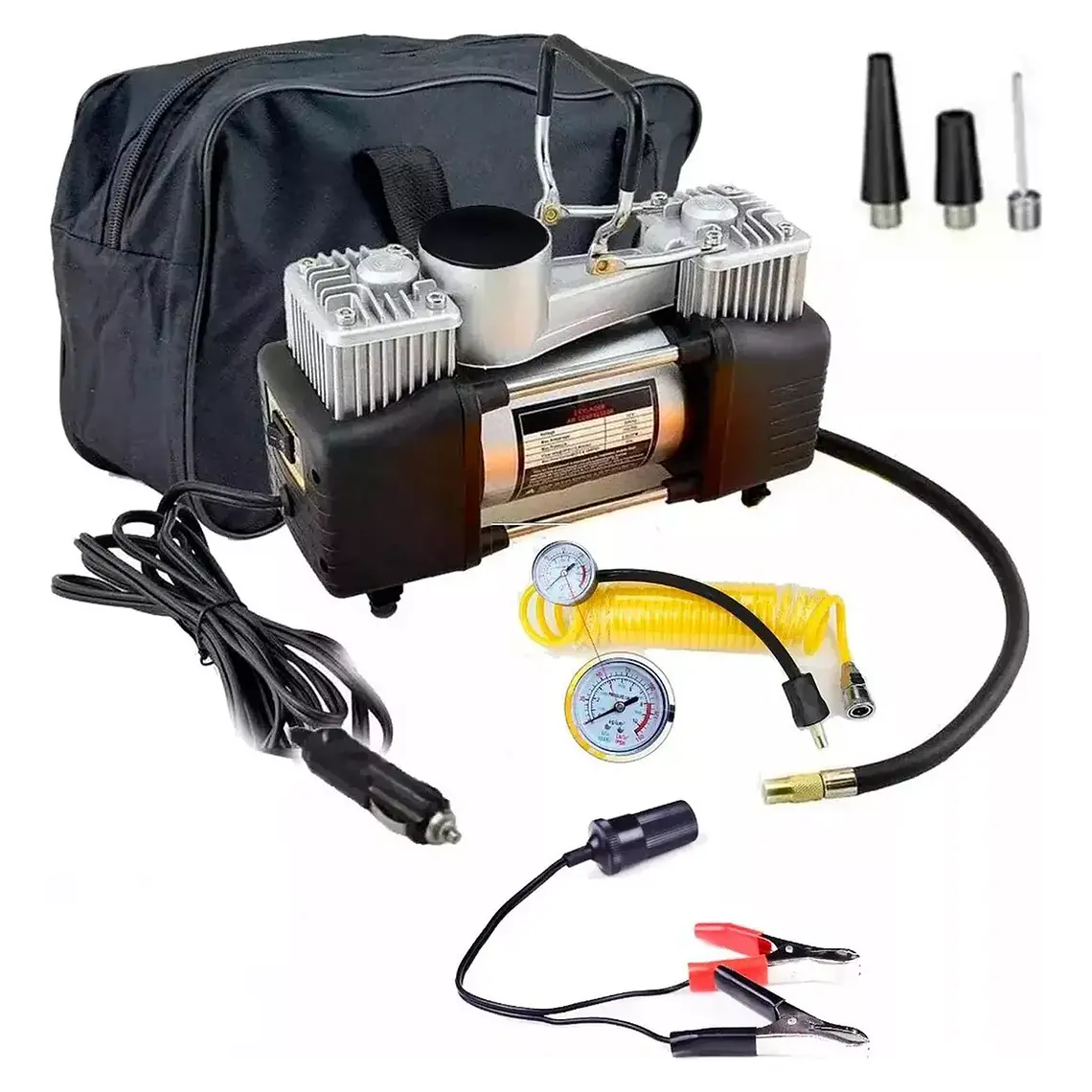 Compresor De Aire Doble Cilindro 12v Inflador Neumaticos 1