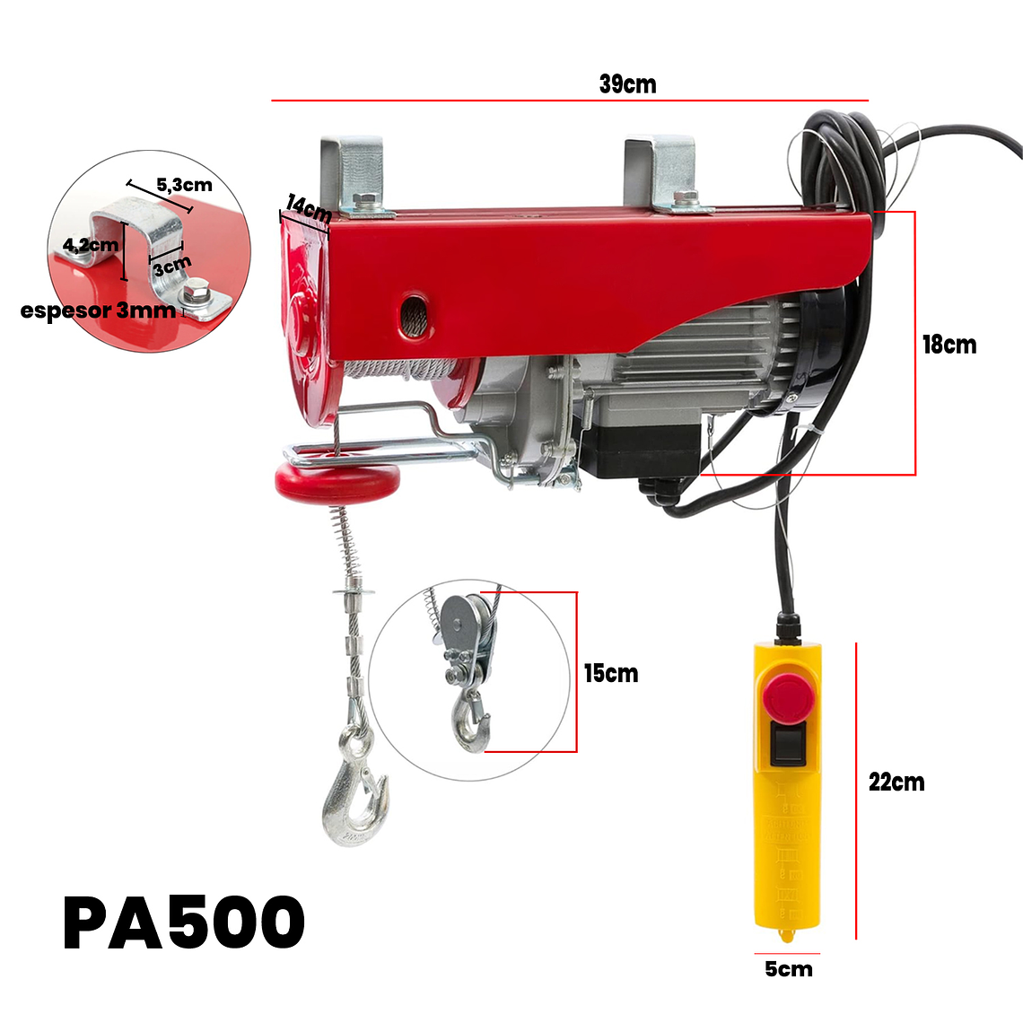 Tecle Eléctrico De Levante Hasta 500 Kgs 220v 12m 9