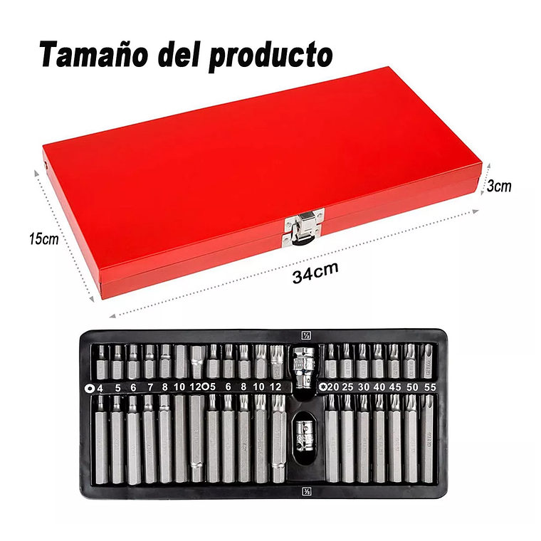 Set Kit Juego Puntas Corto Largo Torx Allen 40 Piezas 6