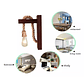 Lampara De Pared Madera Vintage Lámparas Rustica Retro Soga - Miniatura 3