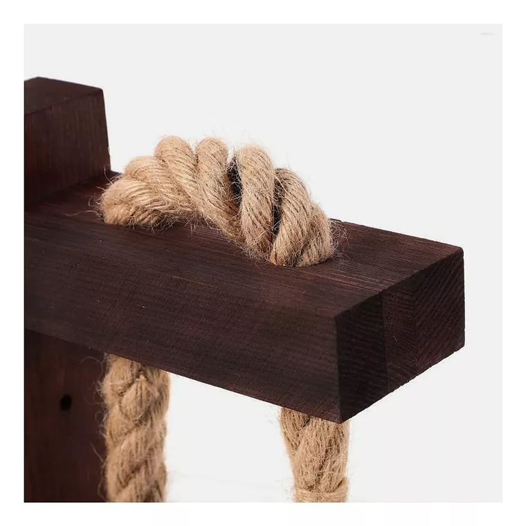 Lampara De Pared Madera Vintage Lámparas Rustica Retro Soga 4