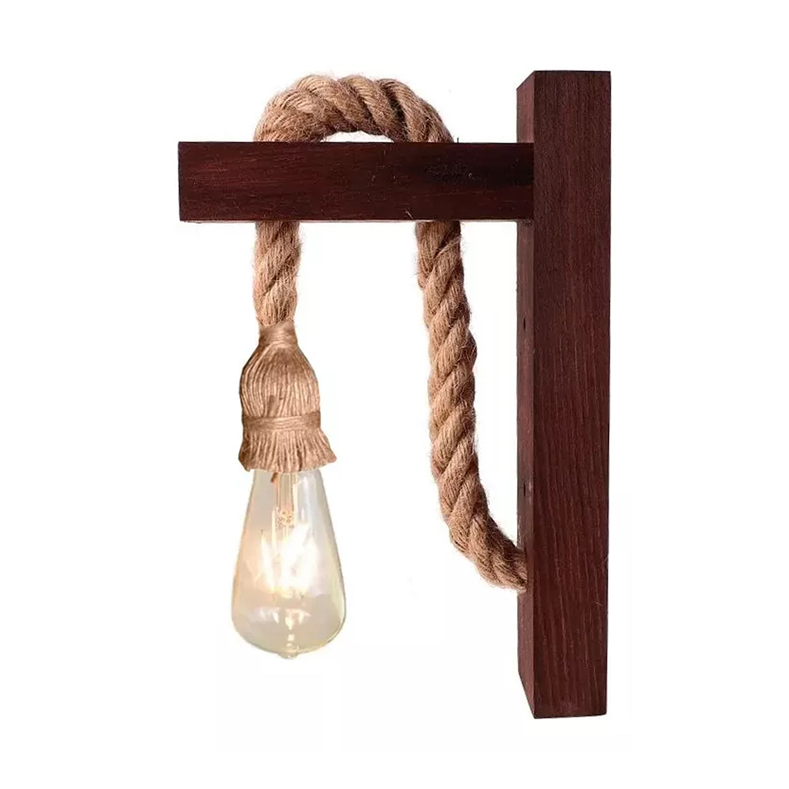 Lampara De Pared Madera Vintage Lámparas Rustica Retro Soga 1