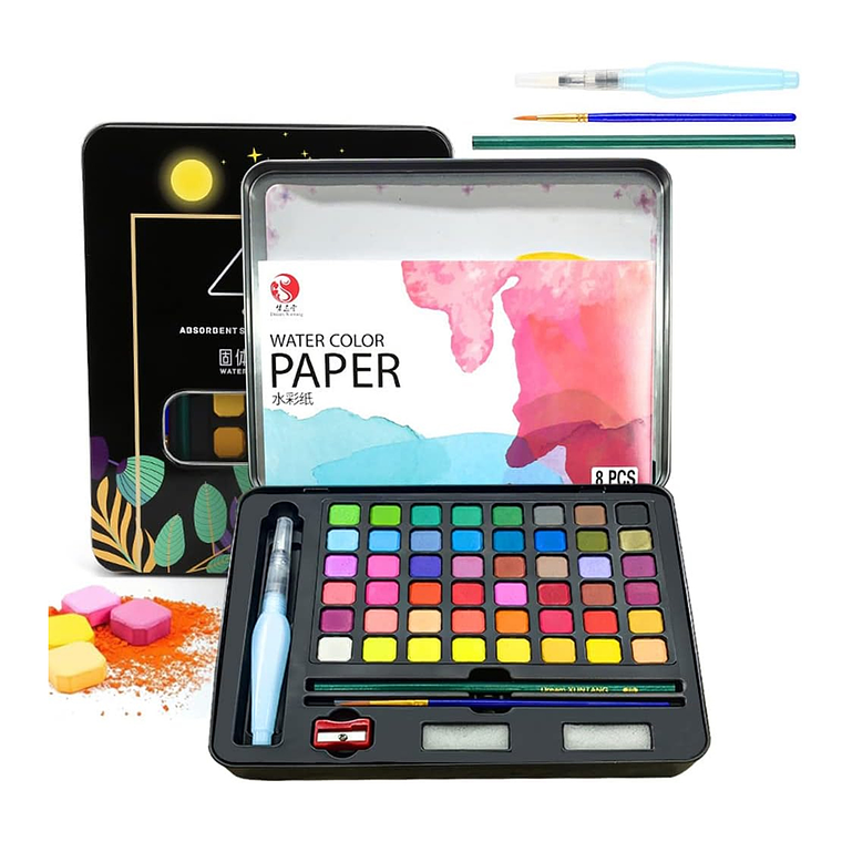 Kit Acuarelas Profesionales Pintura Acuarela Art 48 Colores 1