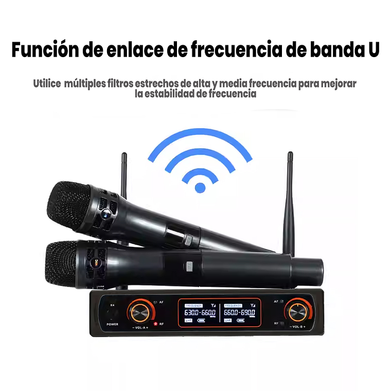 Micrófono Inalámbrico Uhf Profesional 16 Canales 2micrófonos 4