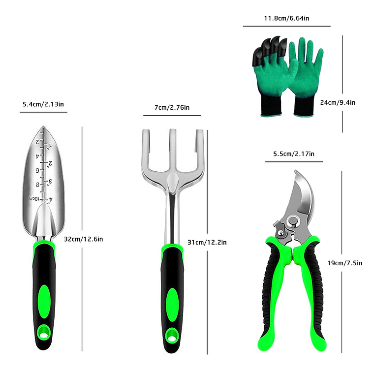 Set 4 Piezas Herramientas Jardinería Huerto Plantas 2
