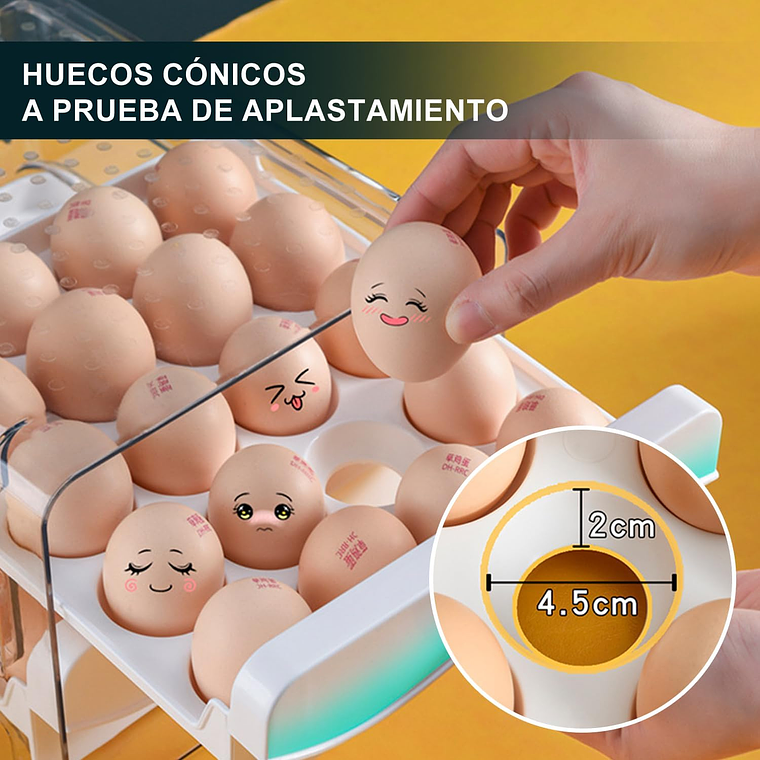 Organizador De Huevos Caja Para 40 Huevos 2 Niveles 4