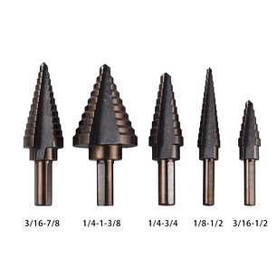 Brocas Conicas Paso A Paso Cobalto + Maleta