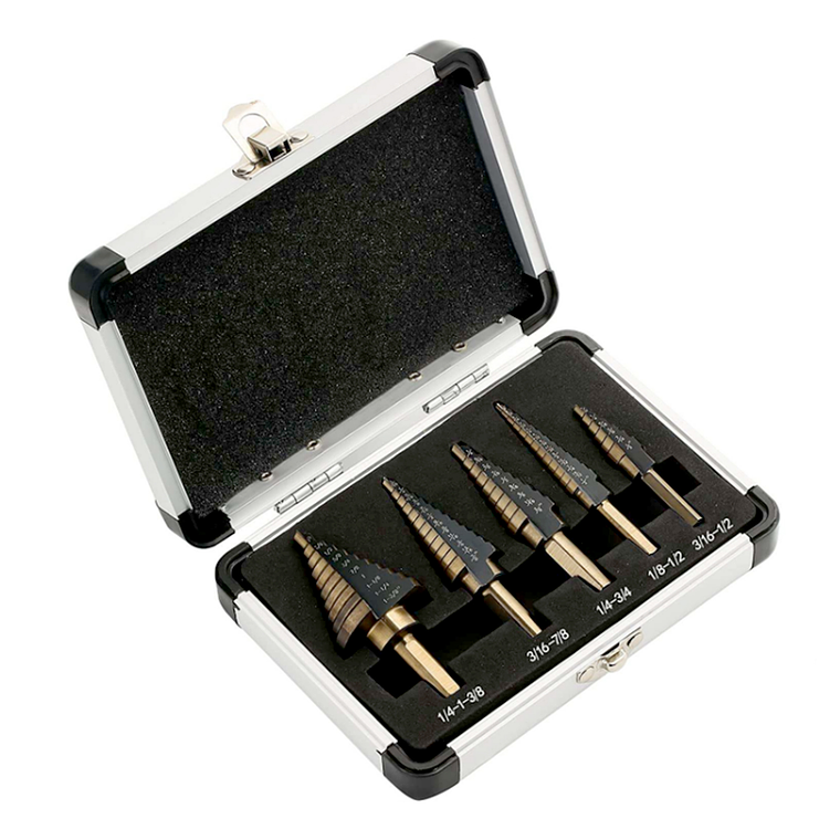 Brocas Conicas Paso A Paso Cobalto + Maleta 1