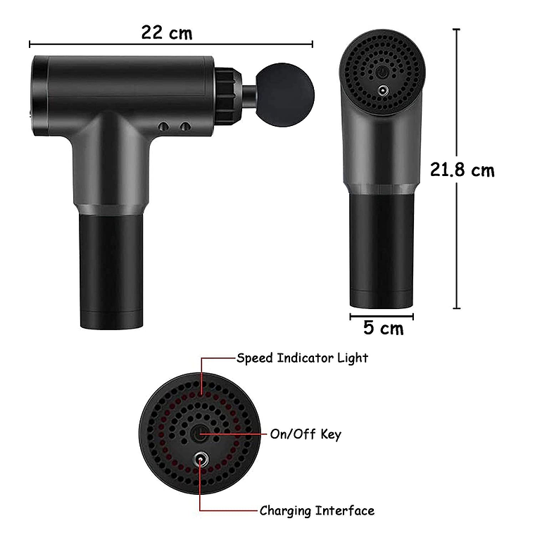 Pistola Masajeador Muscular Facial Vibrador Inalambrico 5