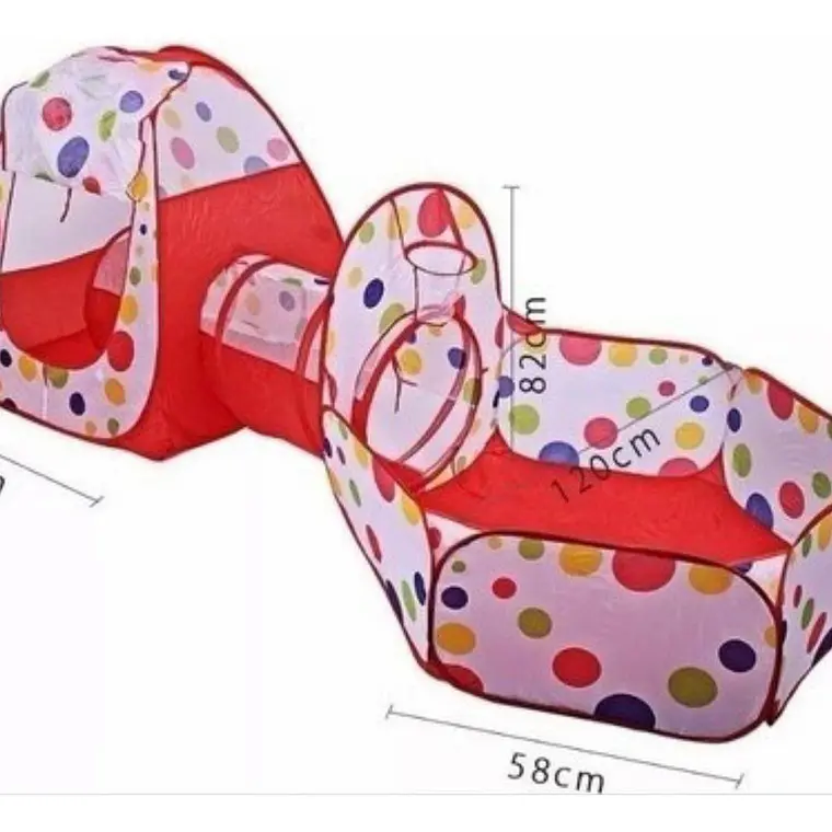 Carpa Piscina De Pelotas Con Tunel Castillo Niños Plegable 4