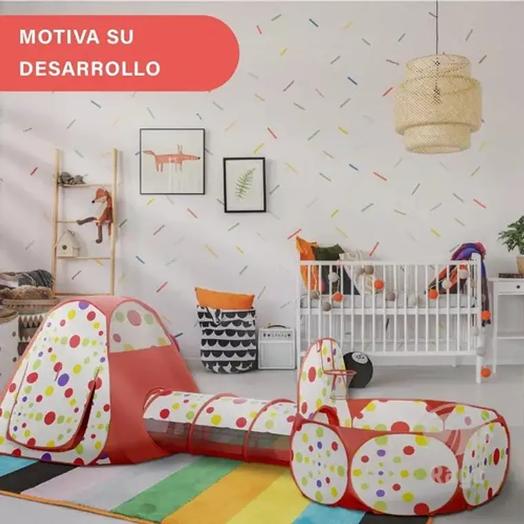 Carpa Piscina De Pelotas Con Tunel Castillo Niños Plegable 6