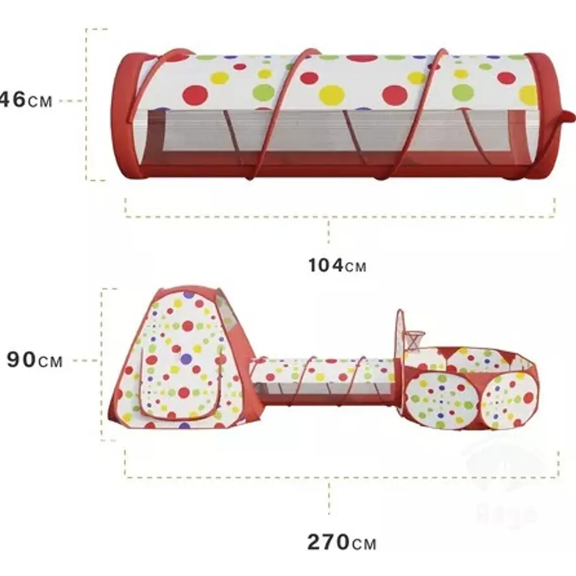 Carpa Piscina De Pelotas Con Tunel Castillo Niños Plegable 8