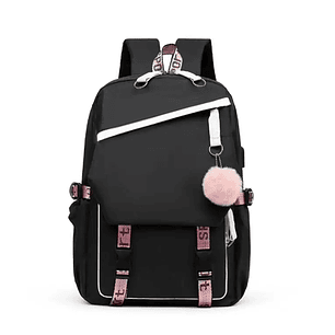 Mochila Urbana Bolso Escolar Juvenil Con Interfaz Usb Aux