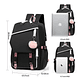 Mochila Urbana Bolso Escolar Juvenil Con Interfaz Usb Aux - Miniatura 6