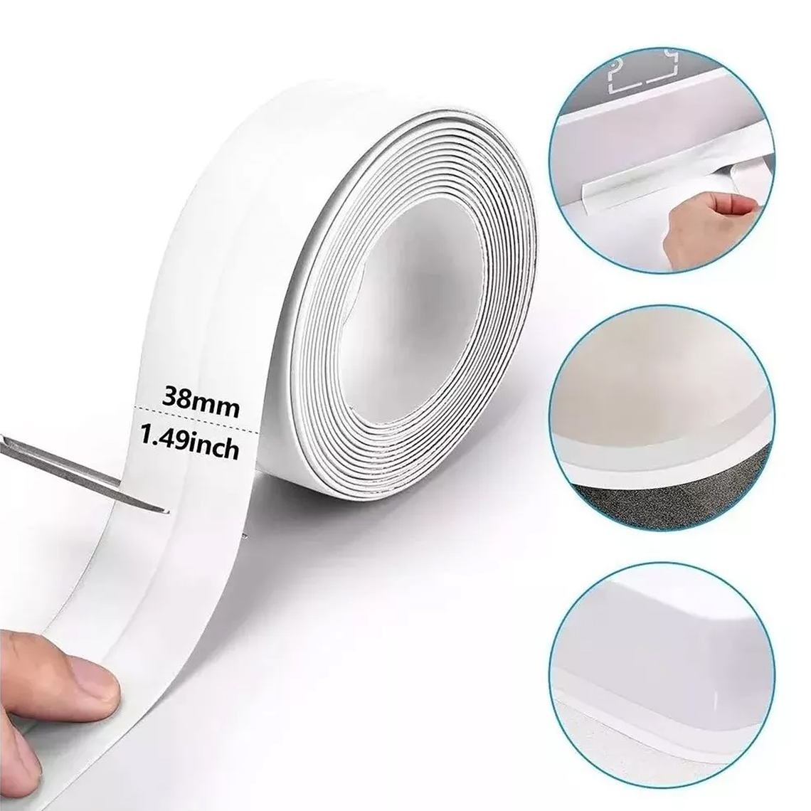 Cinta Sellado Baño Impermeable Ducha Calafateo Tira Adhesiva 2
