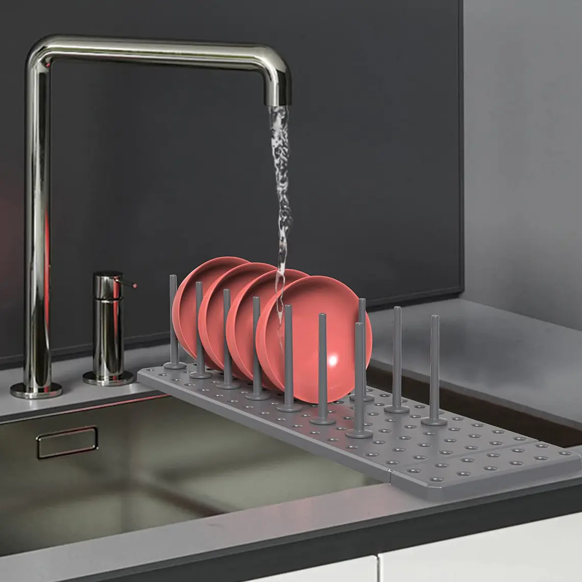 Estante Ajustable Drenaje Cocina Tipo De Cajón Organizador 3