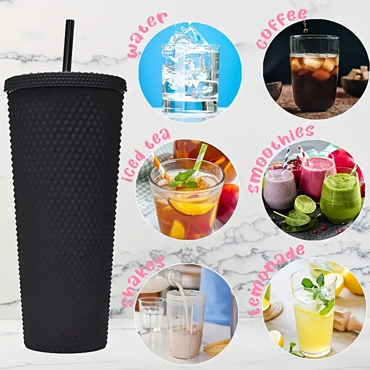 Pack De 3 Vasos Tumbler Tipo Starbucks Con Bombilla Y Tapa 5