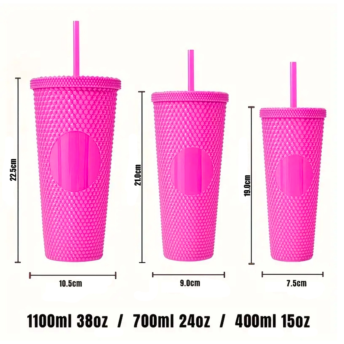 Pack De 3 Vasos Tumbler Tipo Starbucks Con Bombilla Y Tapa 7