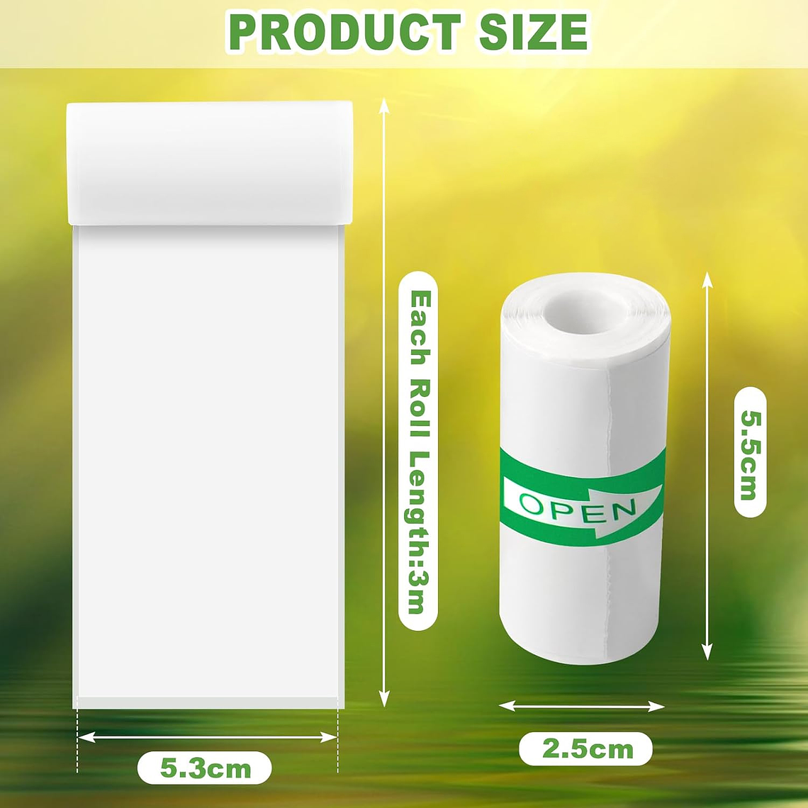 5 Rollos Papel Adhesivo Térmico Para Mini Impresora 58mm 4