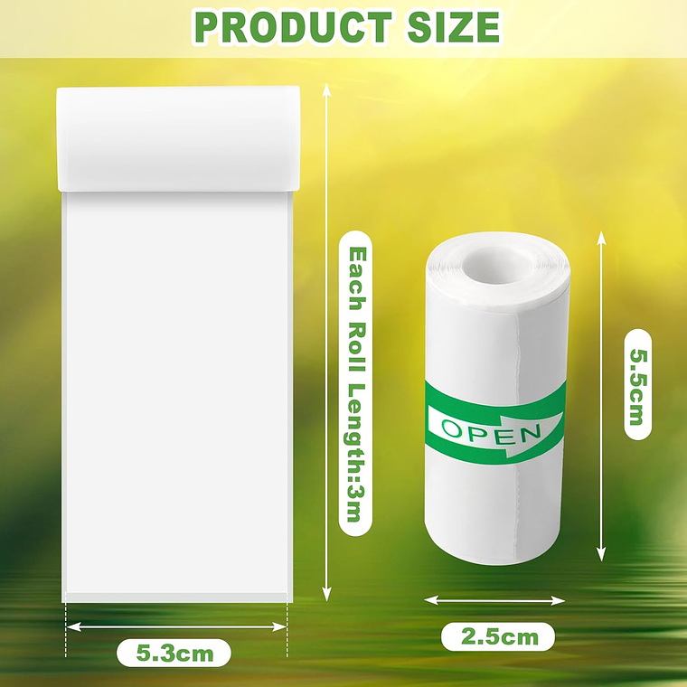 5 Rollos Papel Adhesivo Térmico Para Mini Impresora 58mm 4