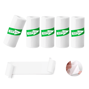 5 Rollos Papel Adhesivo Térmico Para Mini Impresora 58mm