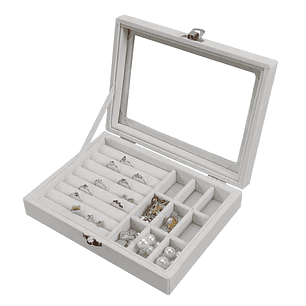 Joyero Organizador De Plush Portatil Multiusos Gris