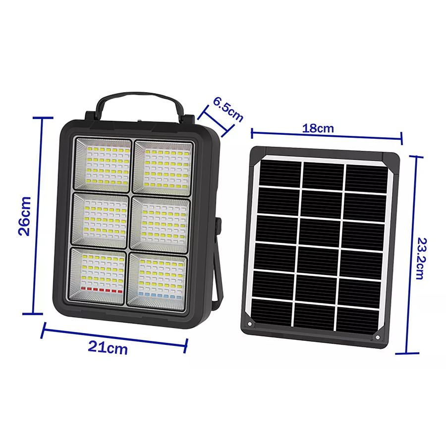 Foco Led 400w Portátil Solar Recargable Panel Sola Extraíble