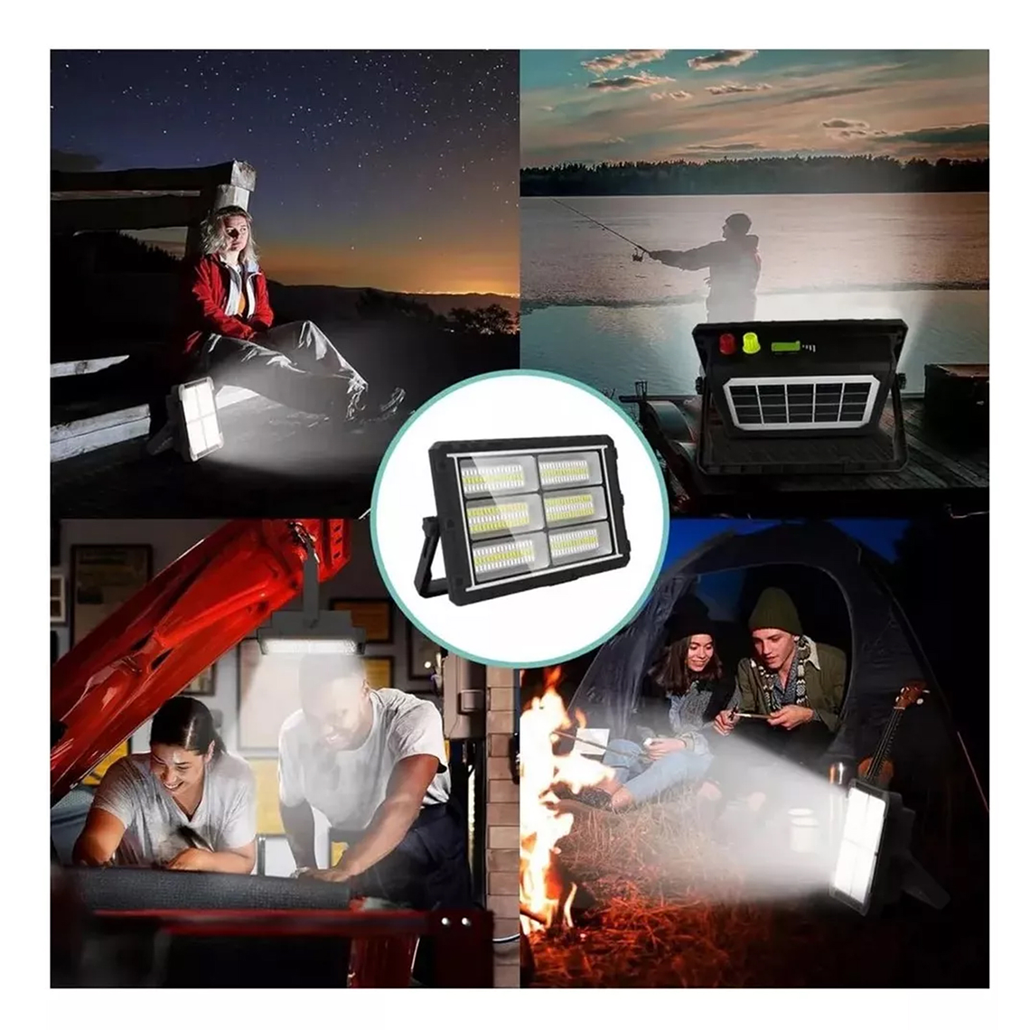 Proyector Reflector Led Con Panel Solar Desmontable 300w 7