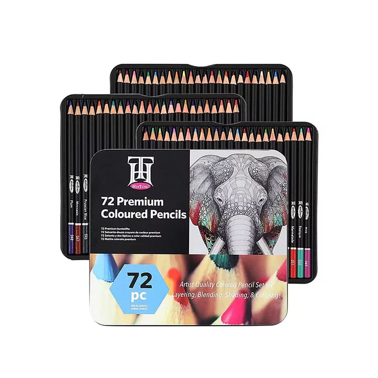 Set 72 Lapices Colores Premium Arte Profesional Caja Metal 1