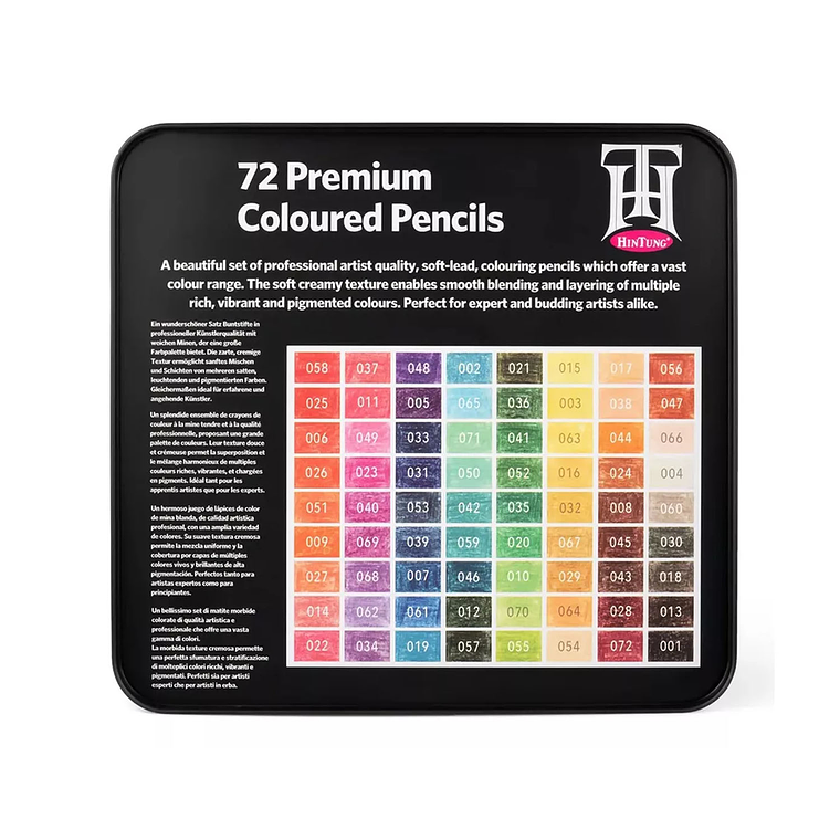 Set 72 Lapices Colores Premium Arte Profesional Caja Metal 4