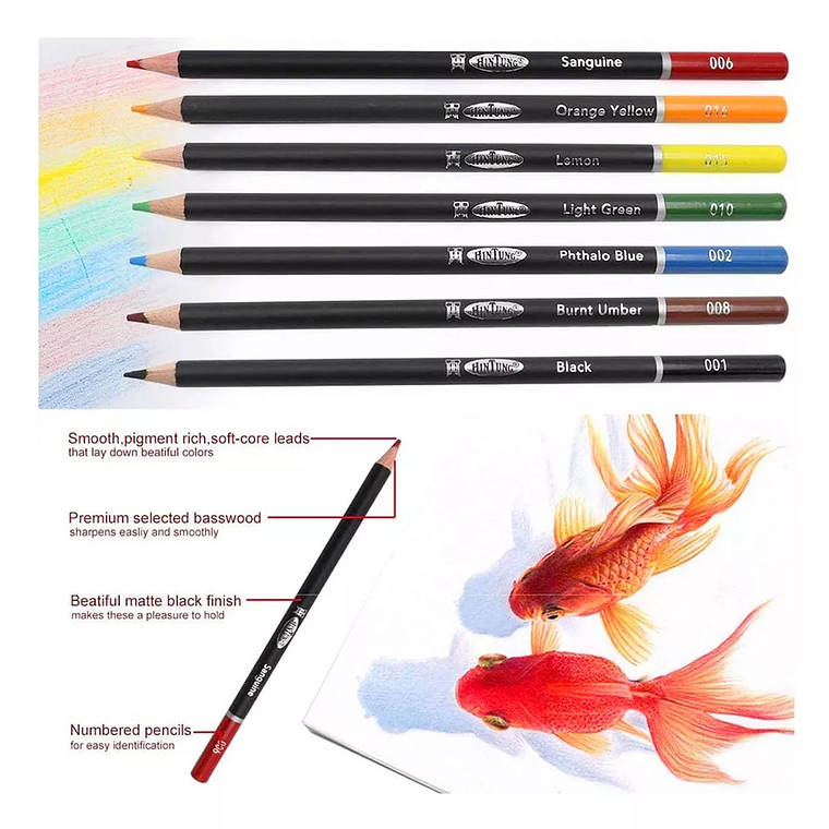 Set 72 Lapices Colores Premium Arte Profesional Caja Metal 6
