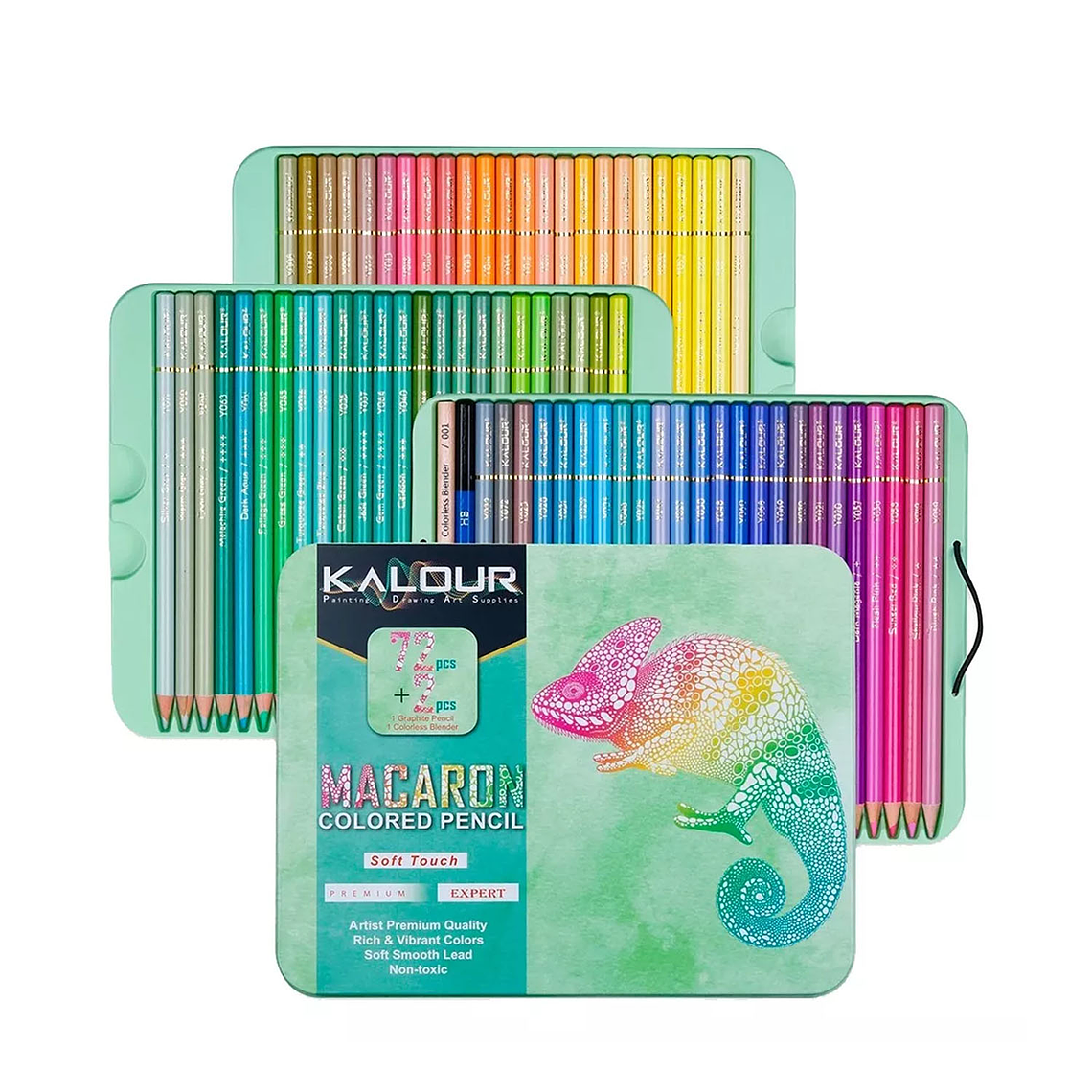 Set 72 Lápices Colores Macaron, Dibujo Arte Caja Metálica 1