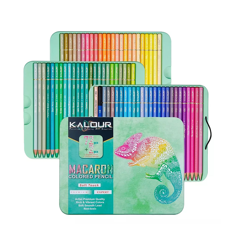 Set 72 Lápices Colores Macaron, Dibujo Arte Caja Metálica 1