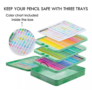 Set 72 Lápices Colores Macaron, Dibujo Arte Caja Metálica