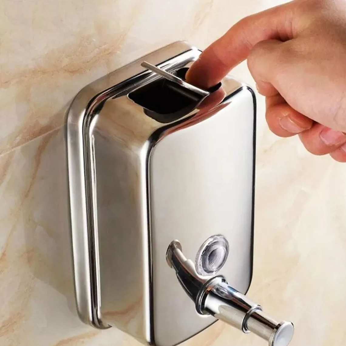 Dispensador Jabón Liquido Acero Inoxidable 500ml /plateado 4