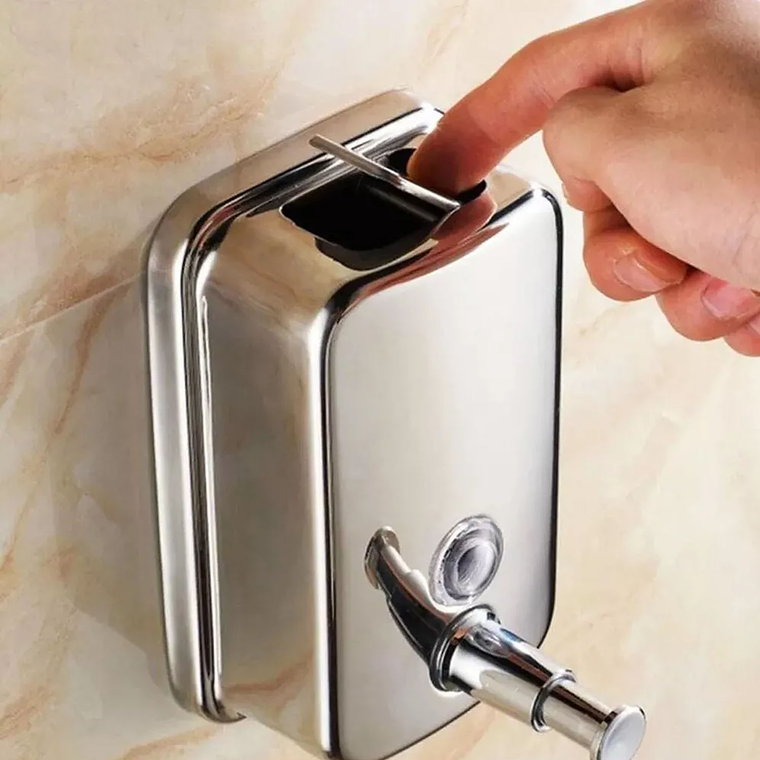 Dispensador Jabón Liquido Acero Inoxidable 500ml /plateado 4