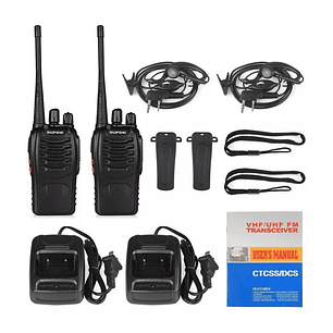 Pack 2 Radio Transmisor Walkie Talkie Bf-888s Manos Libres