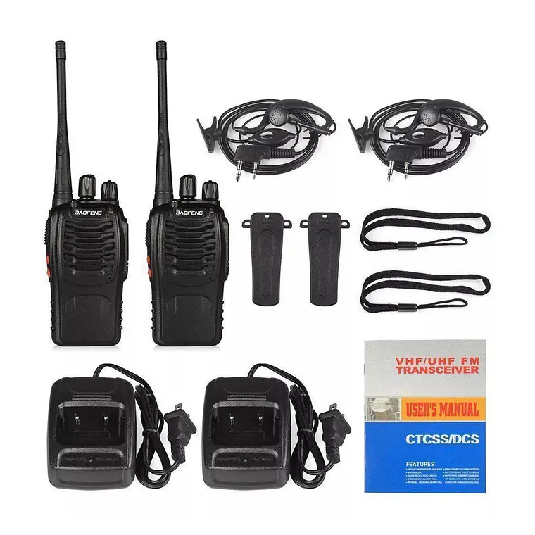 Pack 2 Radio Transmisor Walkie Talkie Bf-888s Manos Libres 1