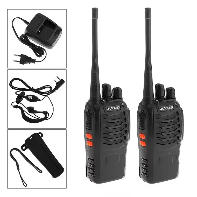 Pack 2 Radio Transmisor Walkie Talkie Bf-888s Manos Libres 4