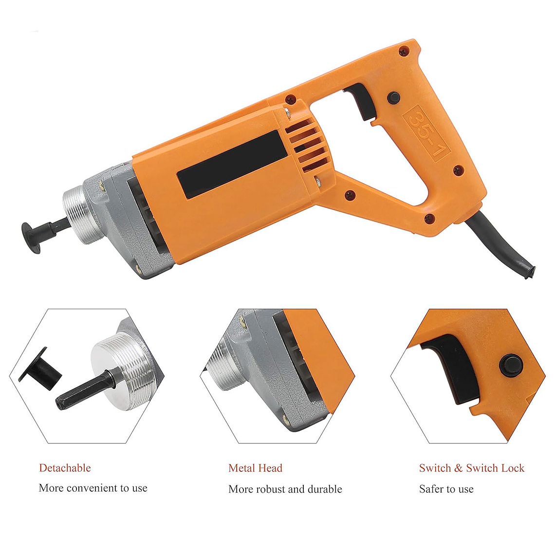 Vibrador Hormigón Cemento 1300w Sonda 1mtr Línea Profesional 2