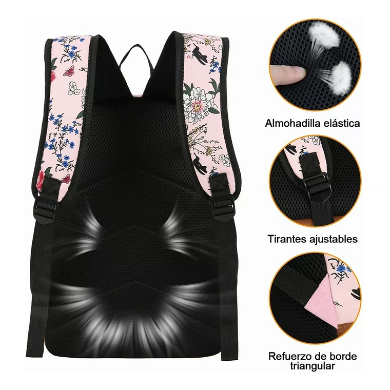 Kit Mochila Moda Casual Bolso Casual Para Mujer, 3 Piezas 6