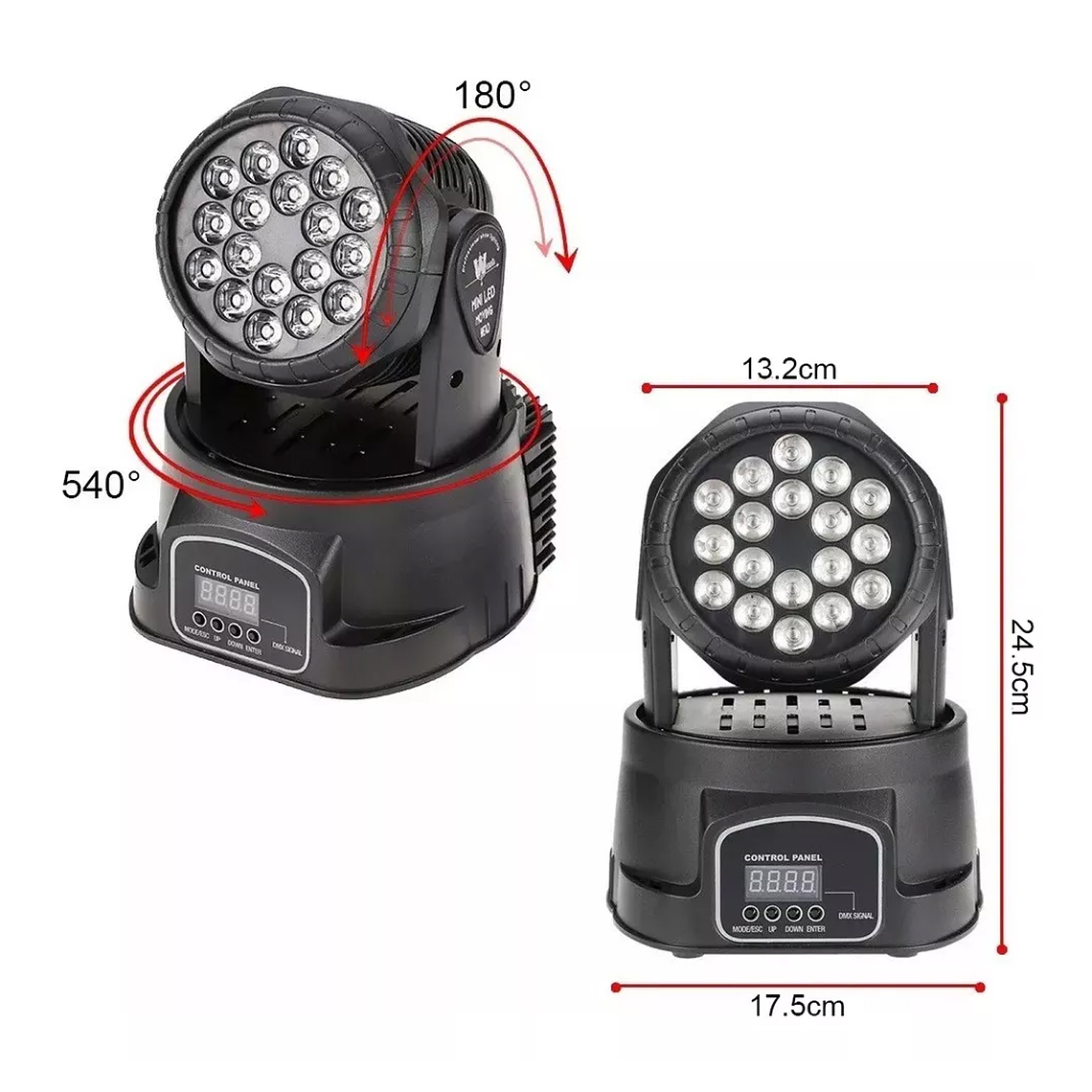 Luz Cabeza Móvil Robótico 18x3w Led Rgb Fiesta Disco 5