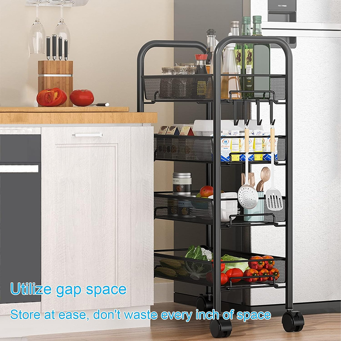 Carrito Carro Organizador Con Rueda Multiuso 4 Niveles 6