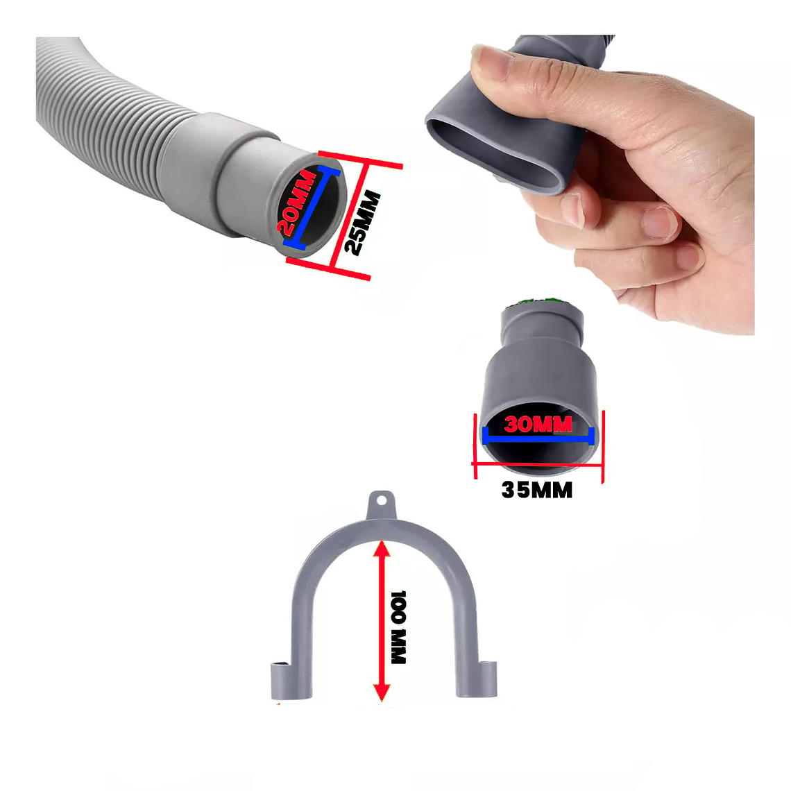 Manguera Para Lavadora De Desague Descarga 3 Mts Universal 5