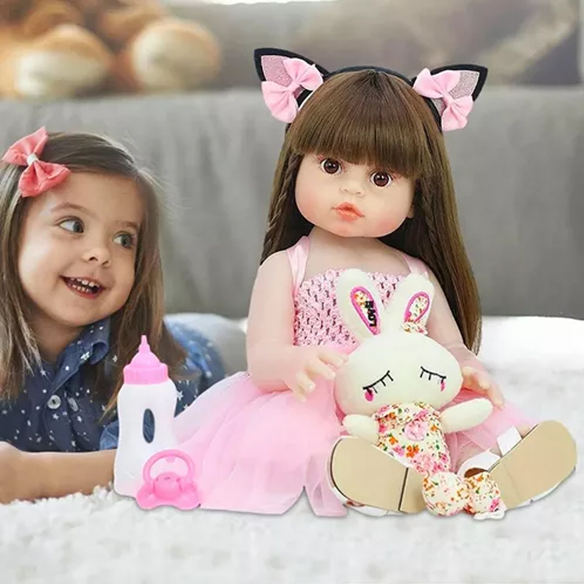 Muñeca Reborn Bebé Realista De Silicona Lavable 55cm 2