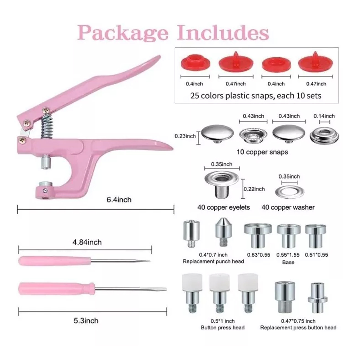 Pinza Kam Botón Presión Broche 24 Colores 300 Conjuntos 5