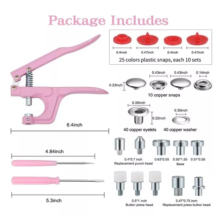 Pinza Kam Botón Presión Broche 24 Colores 300 Conjuntos 5