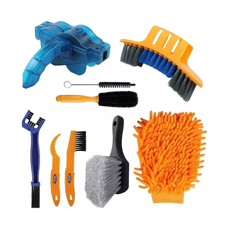 Limpieza Bicicleta Kit 9 Piezas Cepillo Polvo +limpia Cadena 1