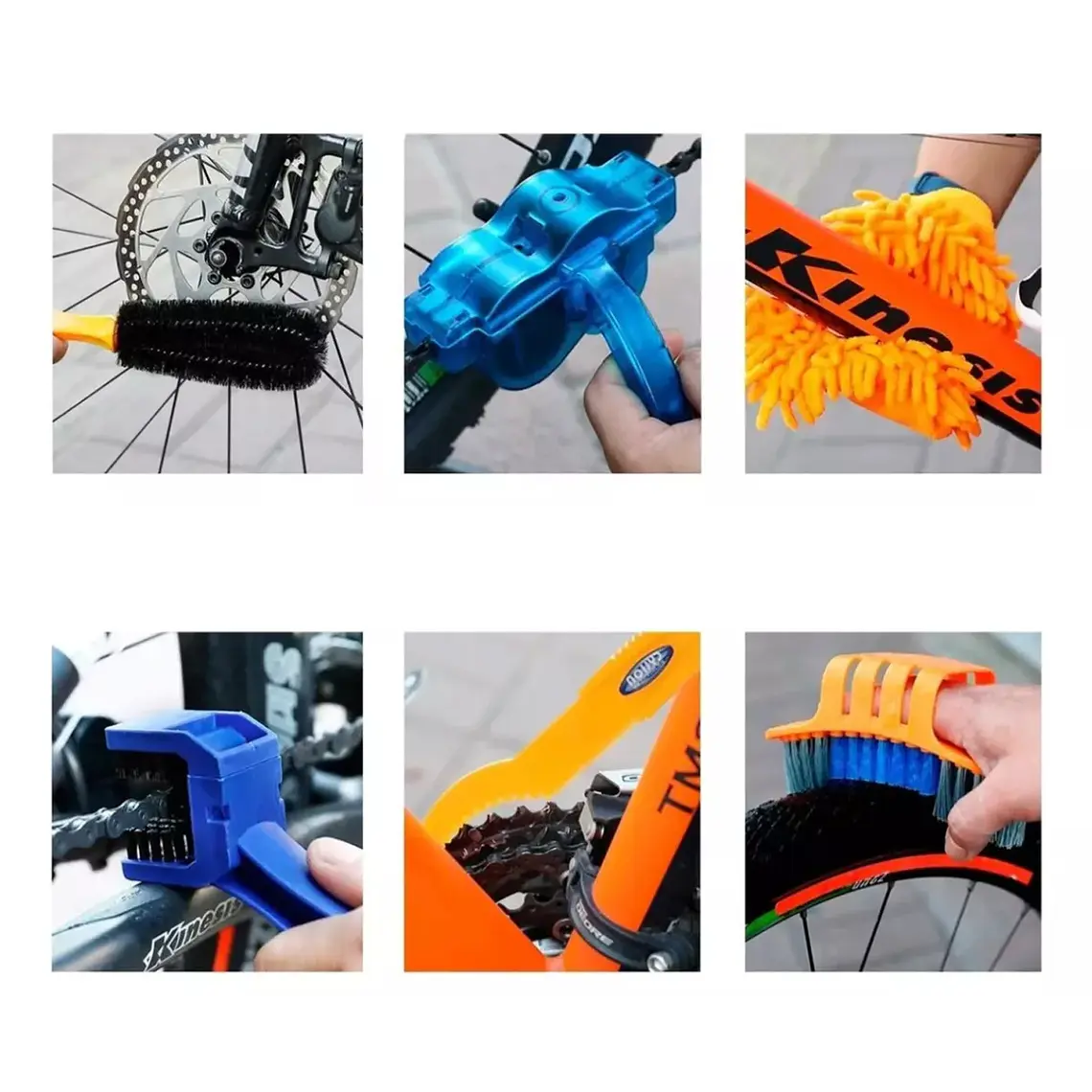 Limpieza Bicicleta Kit 9 Piezas Cepillo Polvo +limpia Cadena 4